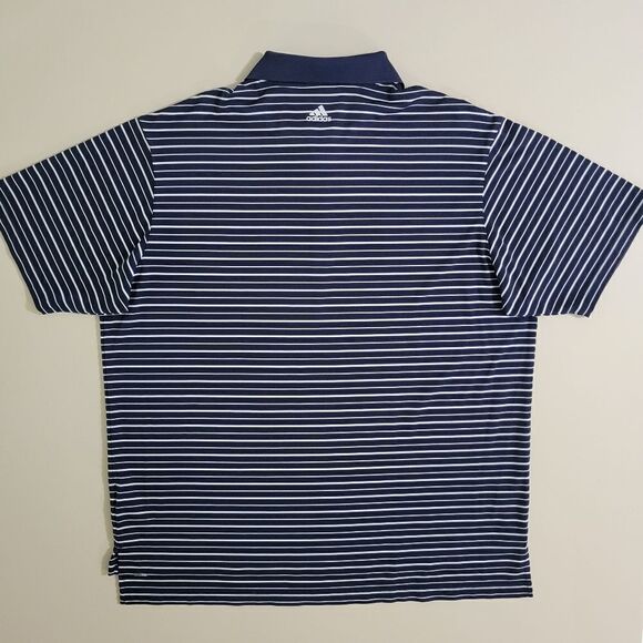 Adidas Golf Men's Classic Navy Stripe Polo Shirt Top - Picture 12 of 12